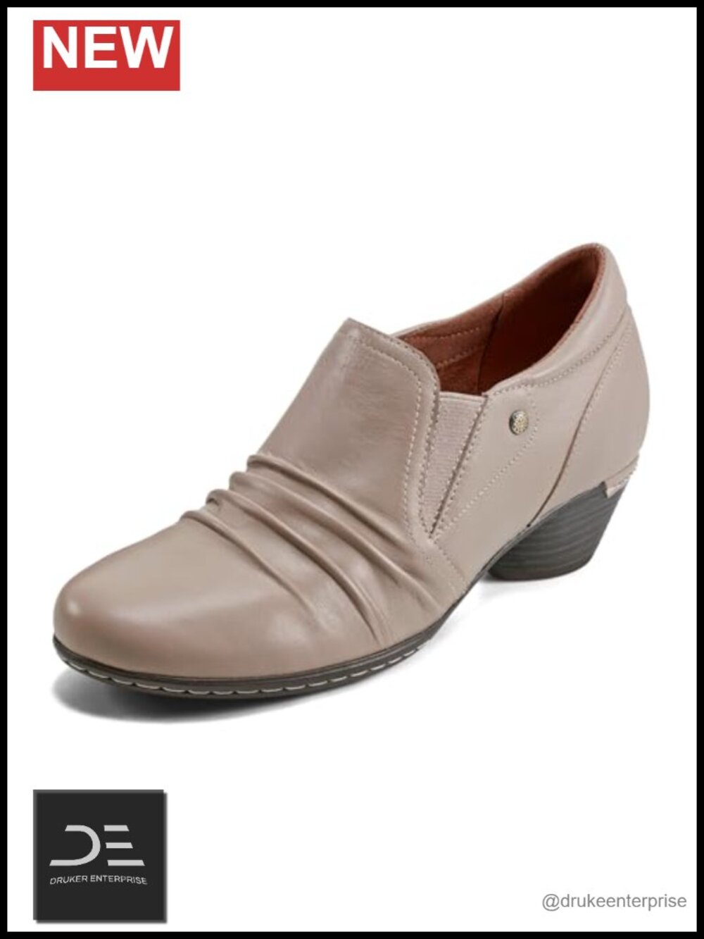 Women's Leather Slip On Loafers Arch Support Cushioned Comfort